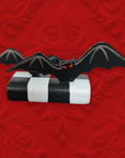 Bats Table Topper on Checked Base