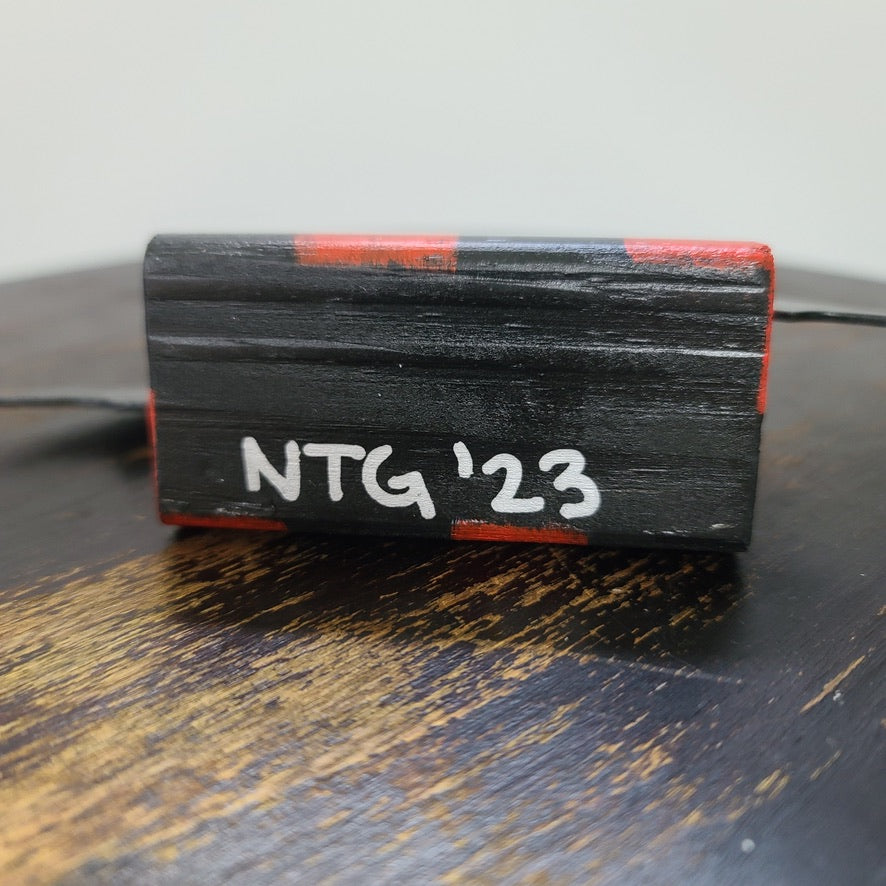 Bats Table Topper on Checked Base