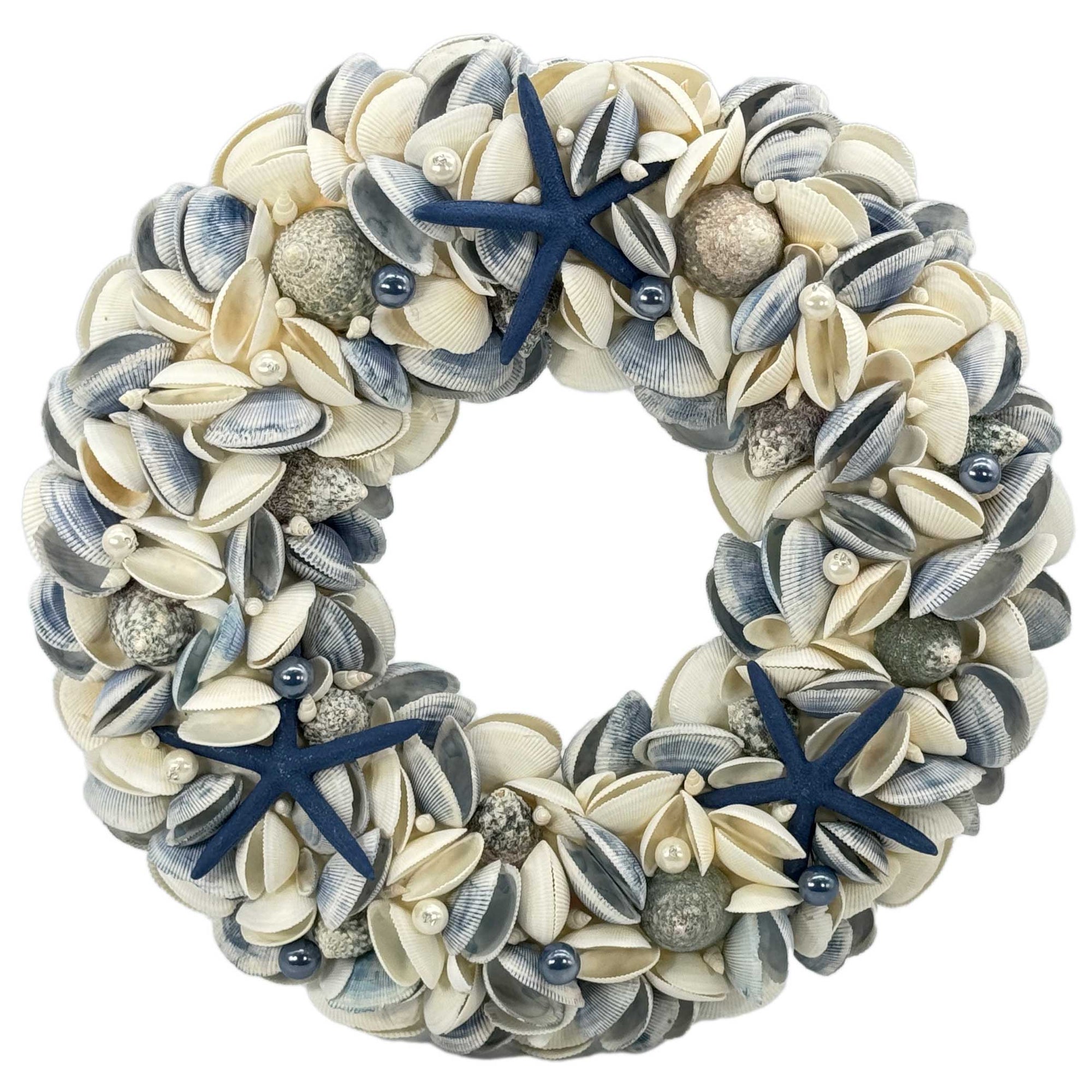 Coastal Seashell Wreath -  Light Blue/Aqua