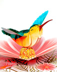 3D Pop-up Card - Hummingbird w/ Flowers (First Class Forever stamp included)