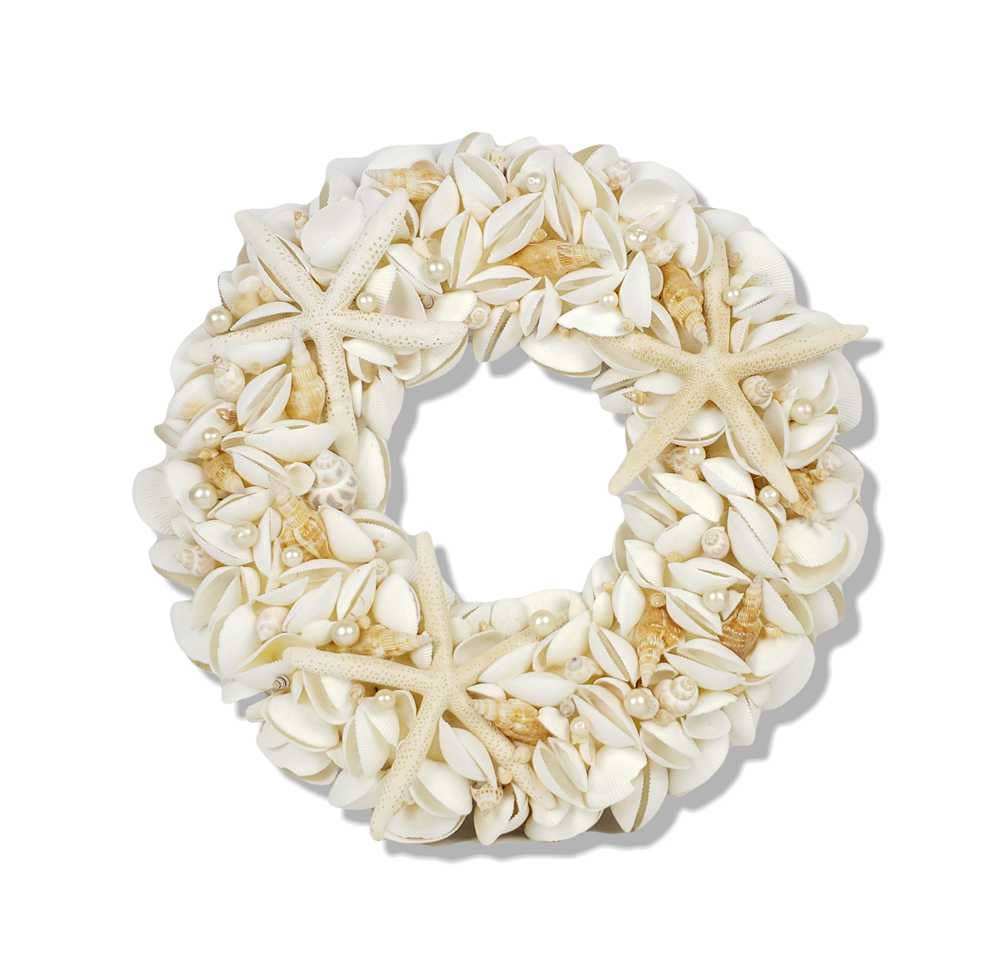 Coastal Seashell Wreath -  Light Blue/Aqua