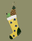 Nancy Thomas Stocking Ornament (Yellow w. Blue Stars)