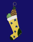 Nancy Thomas Stocking Ornament (Yellow w. Blue Stars)