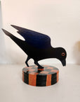 Crow Table Topper with Checkered Base