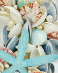 Coastal Seashell Wreath -  Light Blue/Aqua