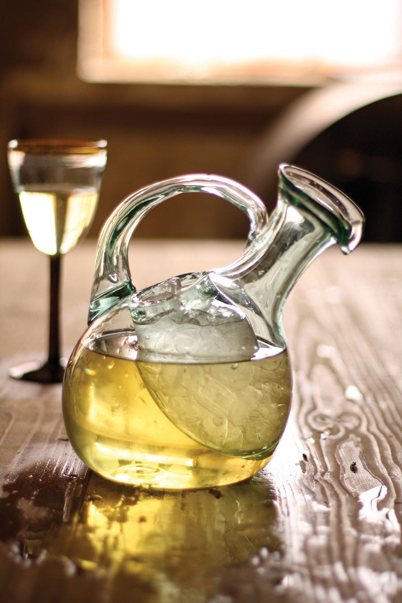 Tilted Wine Decanter with Ice Pocket