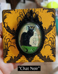 Vintage Black Cat Handmade Brooch - Chat Noir