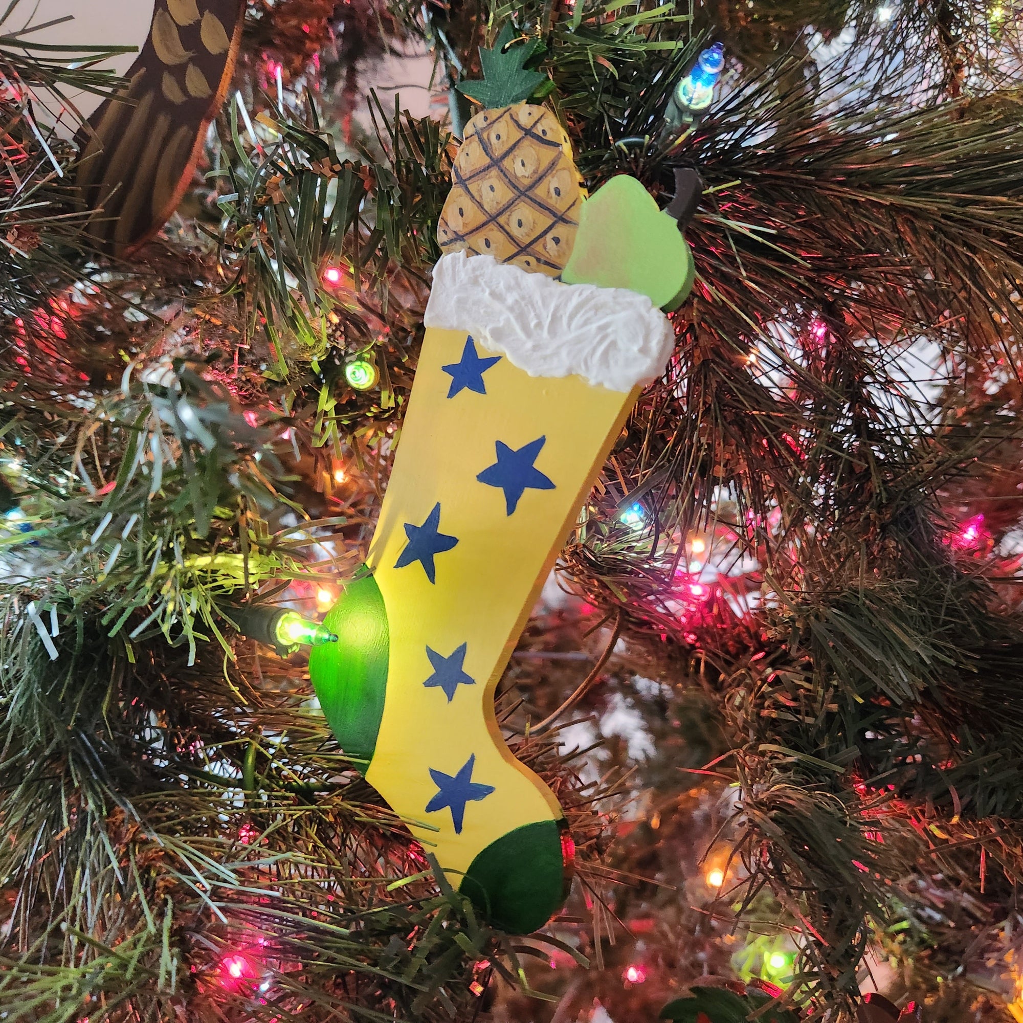 Nancy Thomas Stocking Ornament (Red/White Stripe)