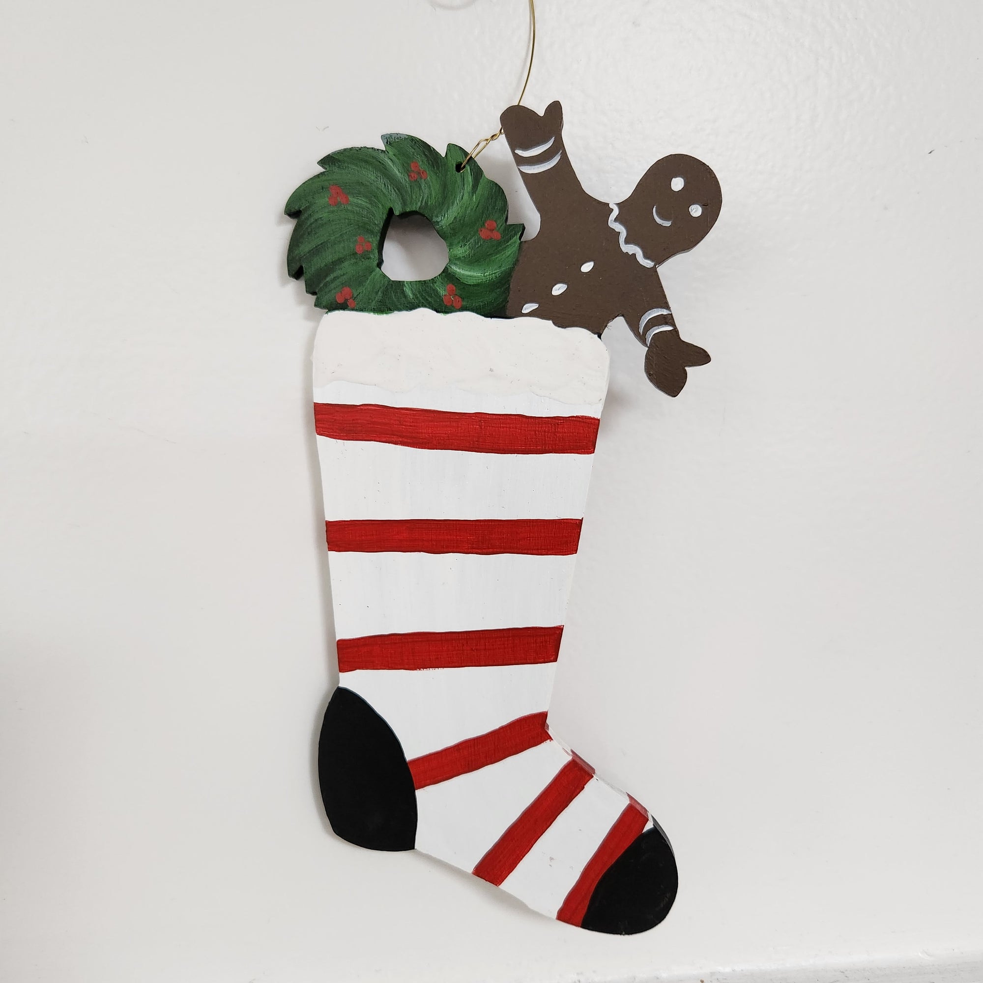 Nancy Thomas Stocking Ornament (Yellow w. Blue Stars)