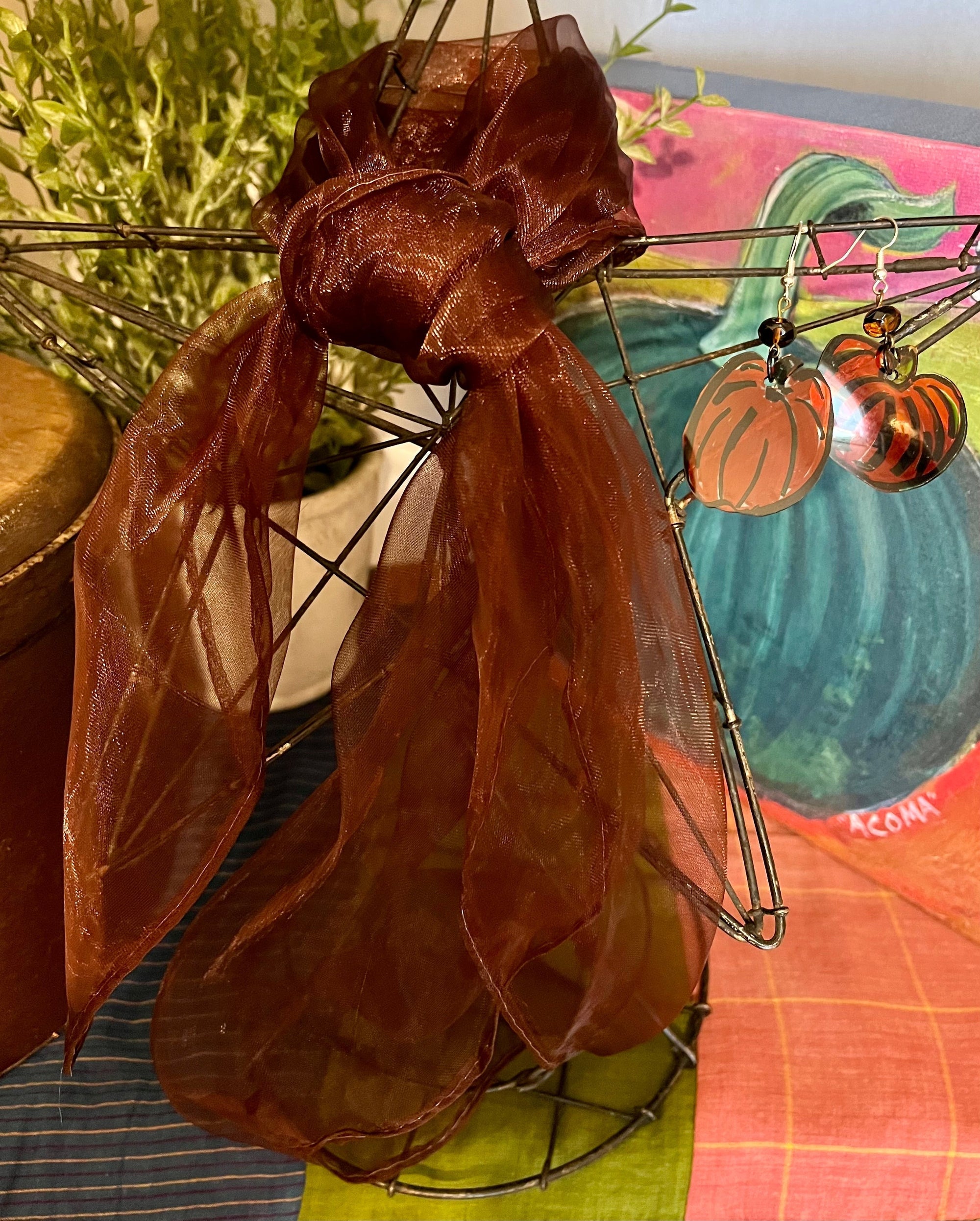 Halloween Spooky Earrings Sets - Black Scarf &amp; Floating Ghosts or Spiderwebs