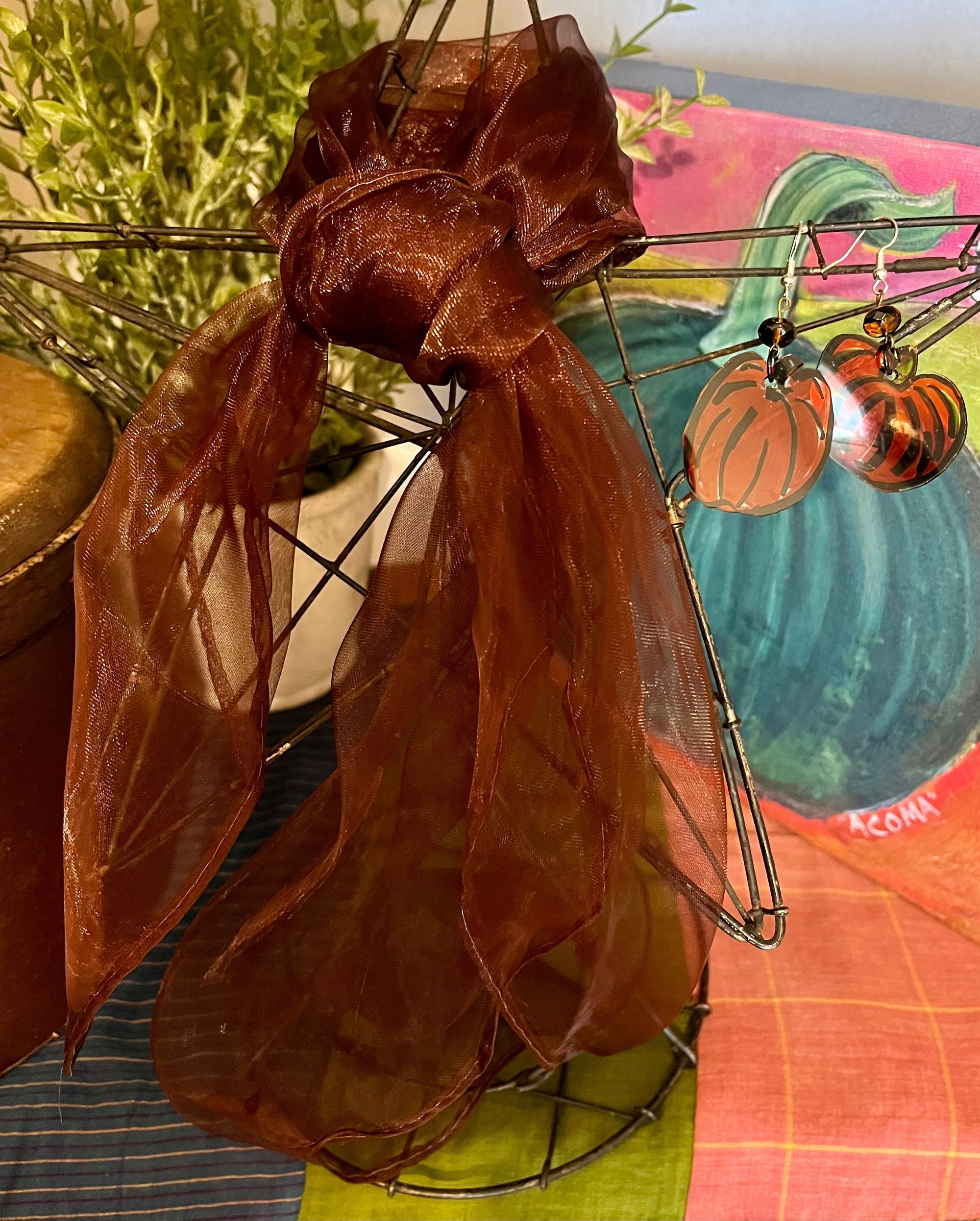 Halloween Spooky Earrings Sets - Ghostie White Scarf &amp; Spider Webs