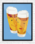 Mid-Mod Print - Tasty Beer Glass Couple