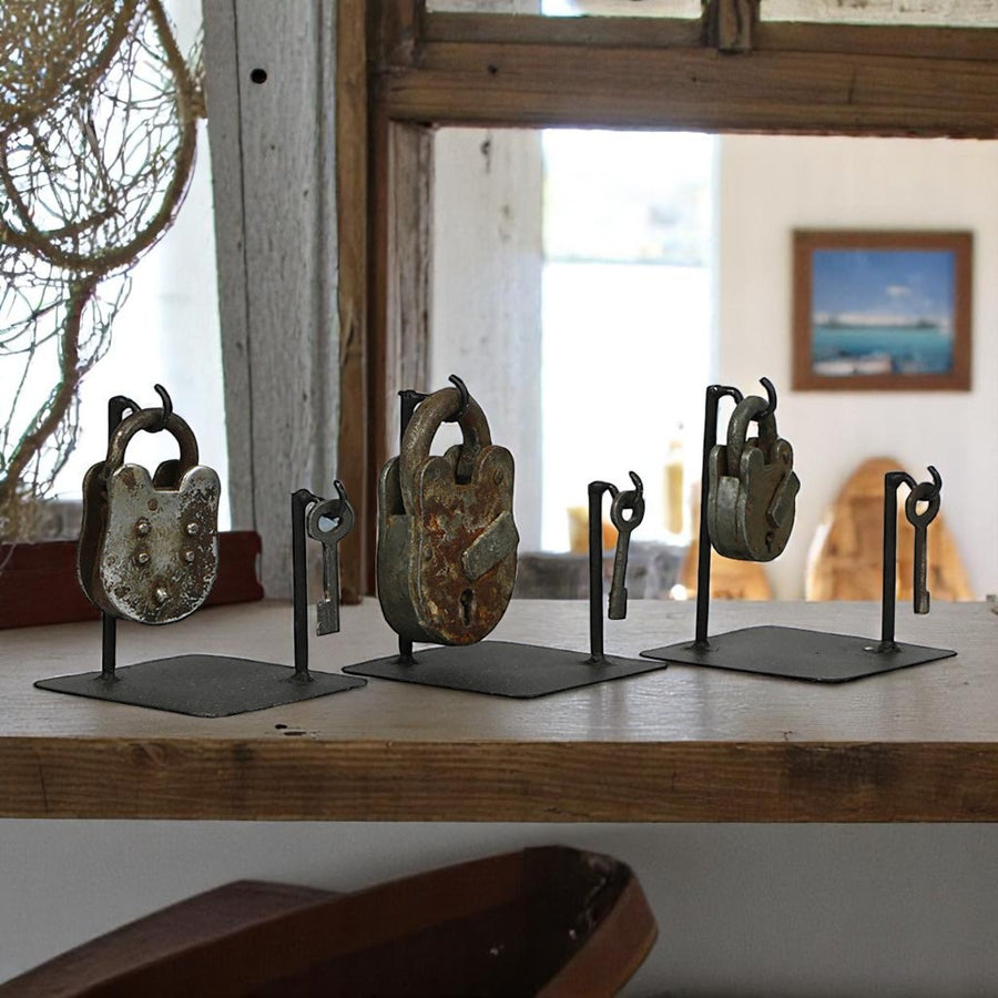 Vintage Lock & Keys on Stand