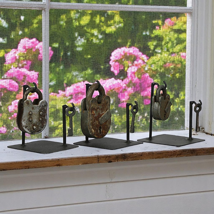 Vintage Lock & Keys on Stand