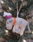 Hand-knit Dog Ornament