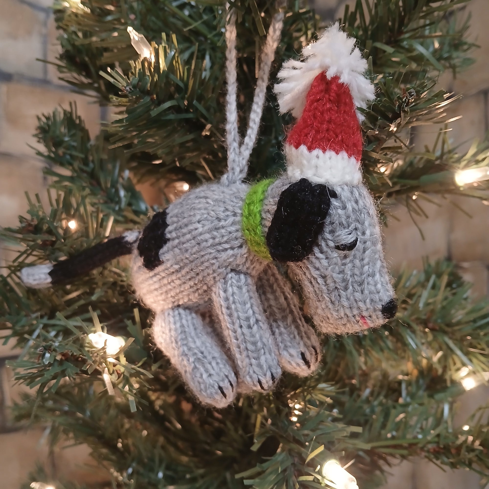 Hand-knit Dog Ornament