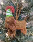Hand-knit Dog Ornament