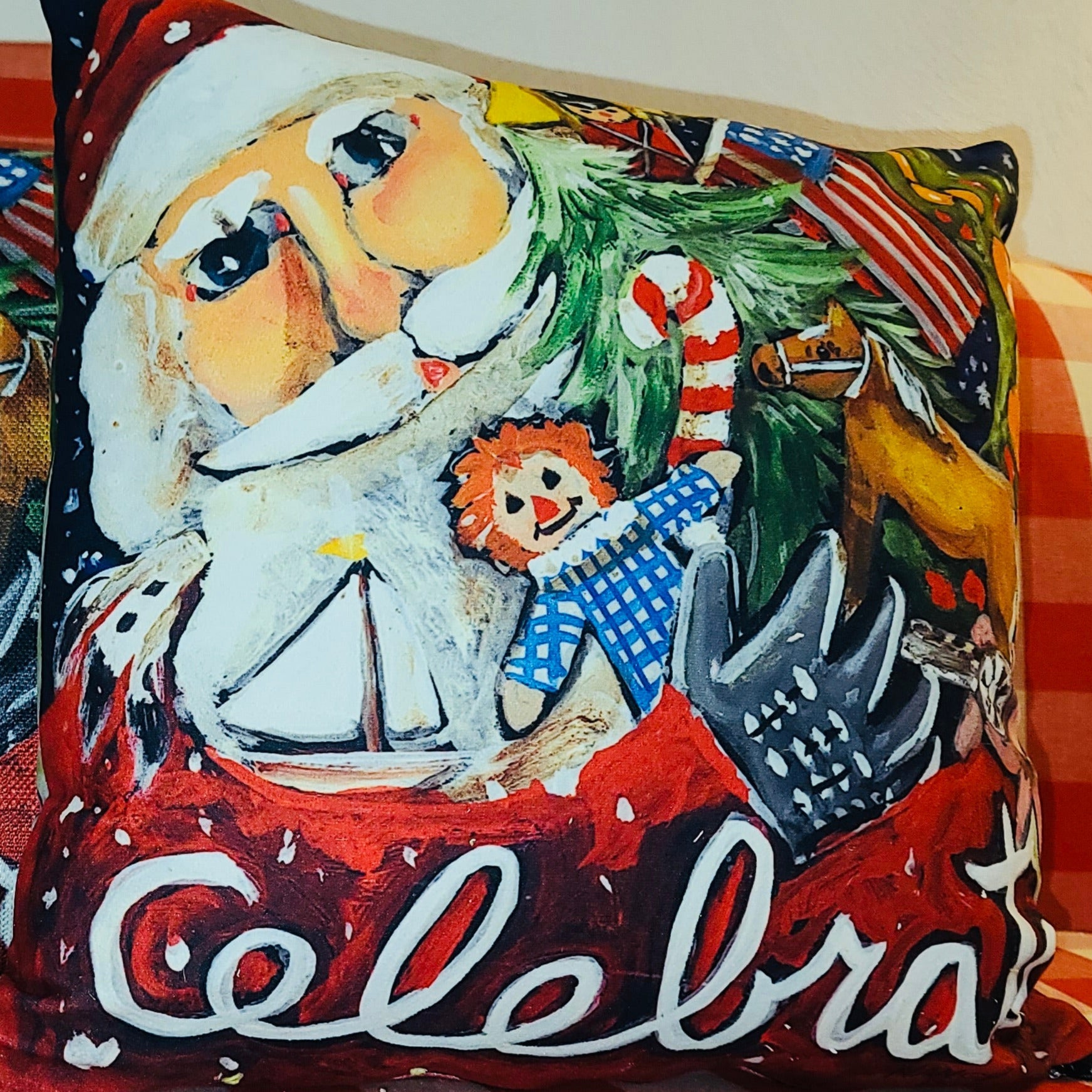 NANCY THOMAS PILLOWS - Santas - Original Celebrate