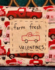 Hand-stitched Throw Pillow "Farm Fresh Valentines"
