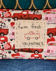 Hand-stitched Throw Pillow "Farm Fresh Valentines"