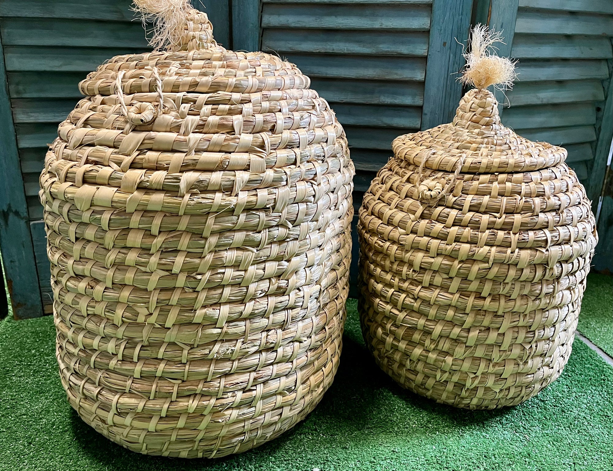 Oval Seagrass Basket with Lid