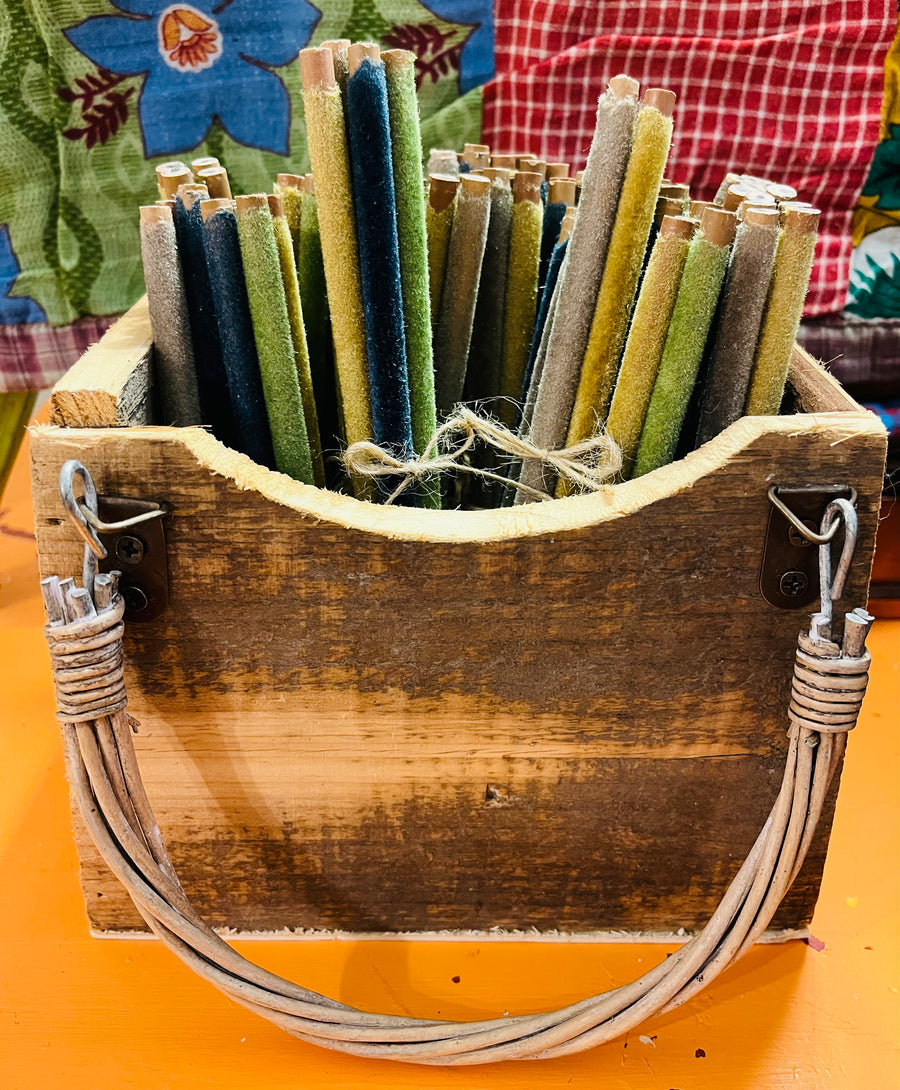 Velvet Covered Pencil Set