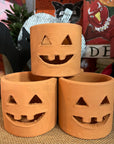 Terra Cotta Jack O' Lantern Votive Candle Holders