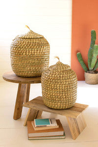 Oval Seagrass Basket with Lid